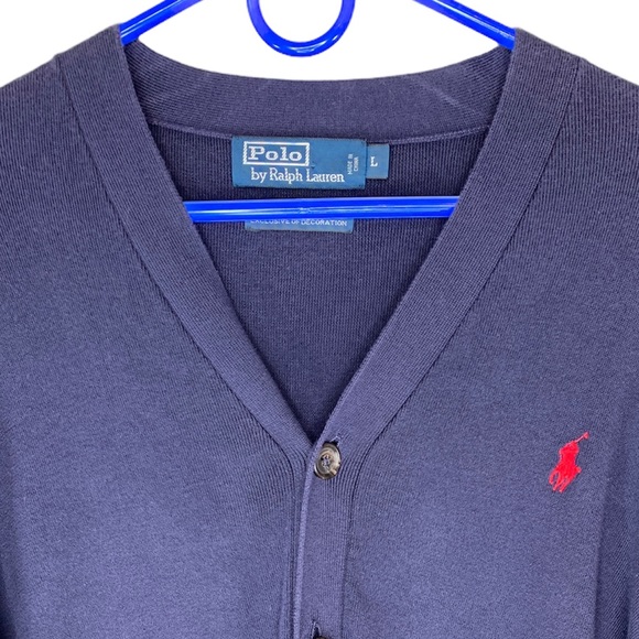 Vintage Polo by Ralph Lauren Men’s Large Cardigan Blue - Picture 3 of 12
